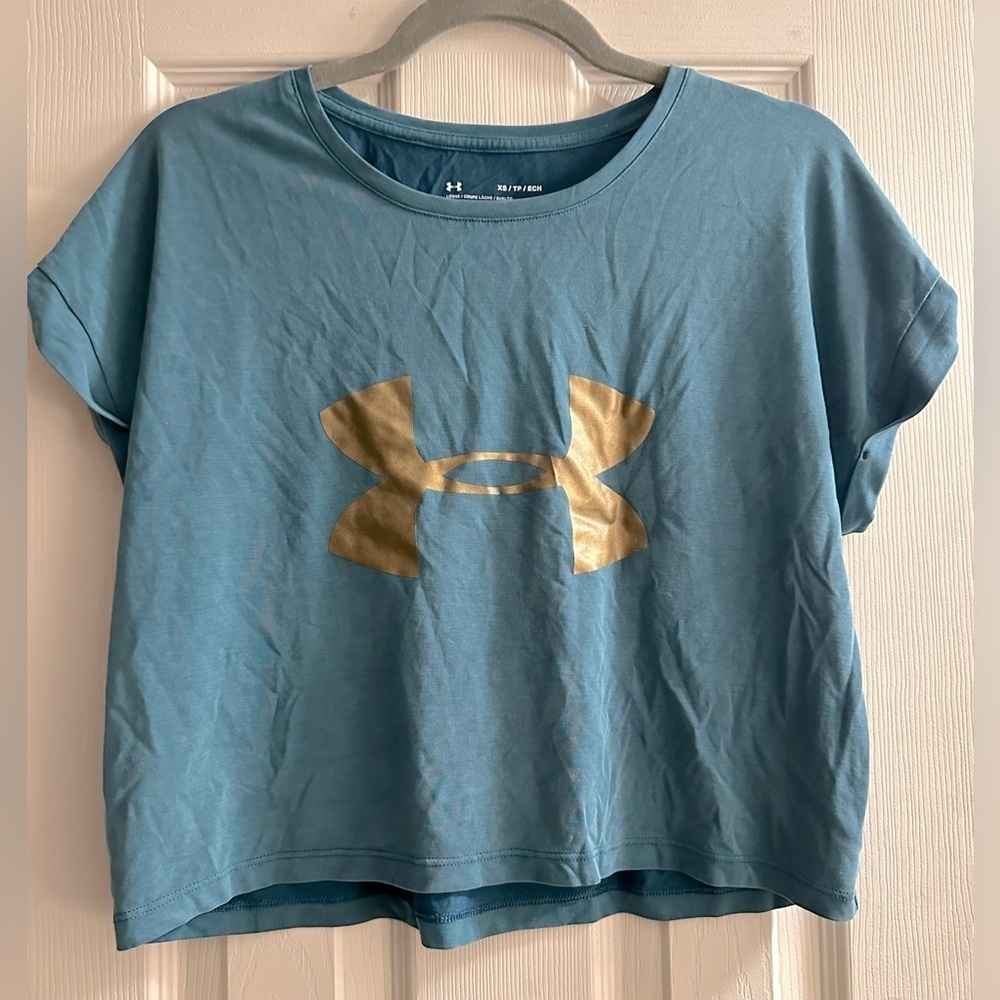 Under Armour Blue T-Shirt with Gold Logo